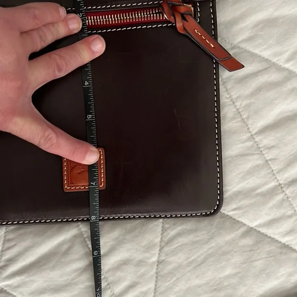 Dooney & Bourke Leather Crossbody Bag dark chocolate brown - Picture 15 of 16